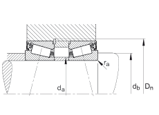 圓錐滾子軸承 JK0S040, 整體圓錐滾子軸承，單側(cè)唇密封，直徑系列 0