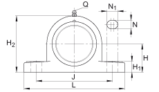 直立式軸承座單元 PASE35-TV-FA125.5, 塑料軸承座，帶偏心鎖圈的外球面球軸承，帶 Corrotect? 涂層，P型密封