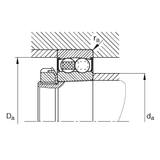 自調(diào)心球軸承 2208-K-2RS-TVH-C3, 根據(jù) DIN 630 標(biāo)準(zhǔn)的主要尺寸, 錐孔，錐度 1:12，兩側(cè)唇密封