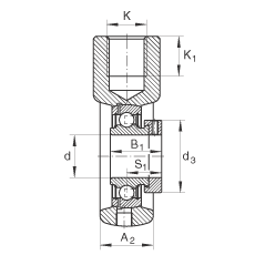 吊裝式軸承座單元 PHE30, 鑄鐵軸承座，帶偏心鎖圈的外球面球軸承，P 型密封