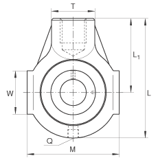 吊裝式軸承座單元 PHE30, 鑄鐵軸承座，帶偏心鎖圈的外球面球軸承，P 型密封